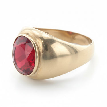 Signet Ring with Red Gemstone